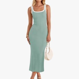 Sage Midi Square Neck Knit Dress